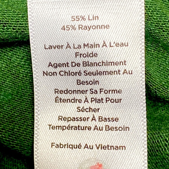 Talbots Dark Green Sexy & Sheer Linen Rayon Blend Classic Sleeveless Blouse Sz S - Picture 7 of 7